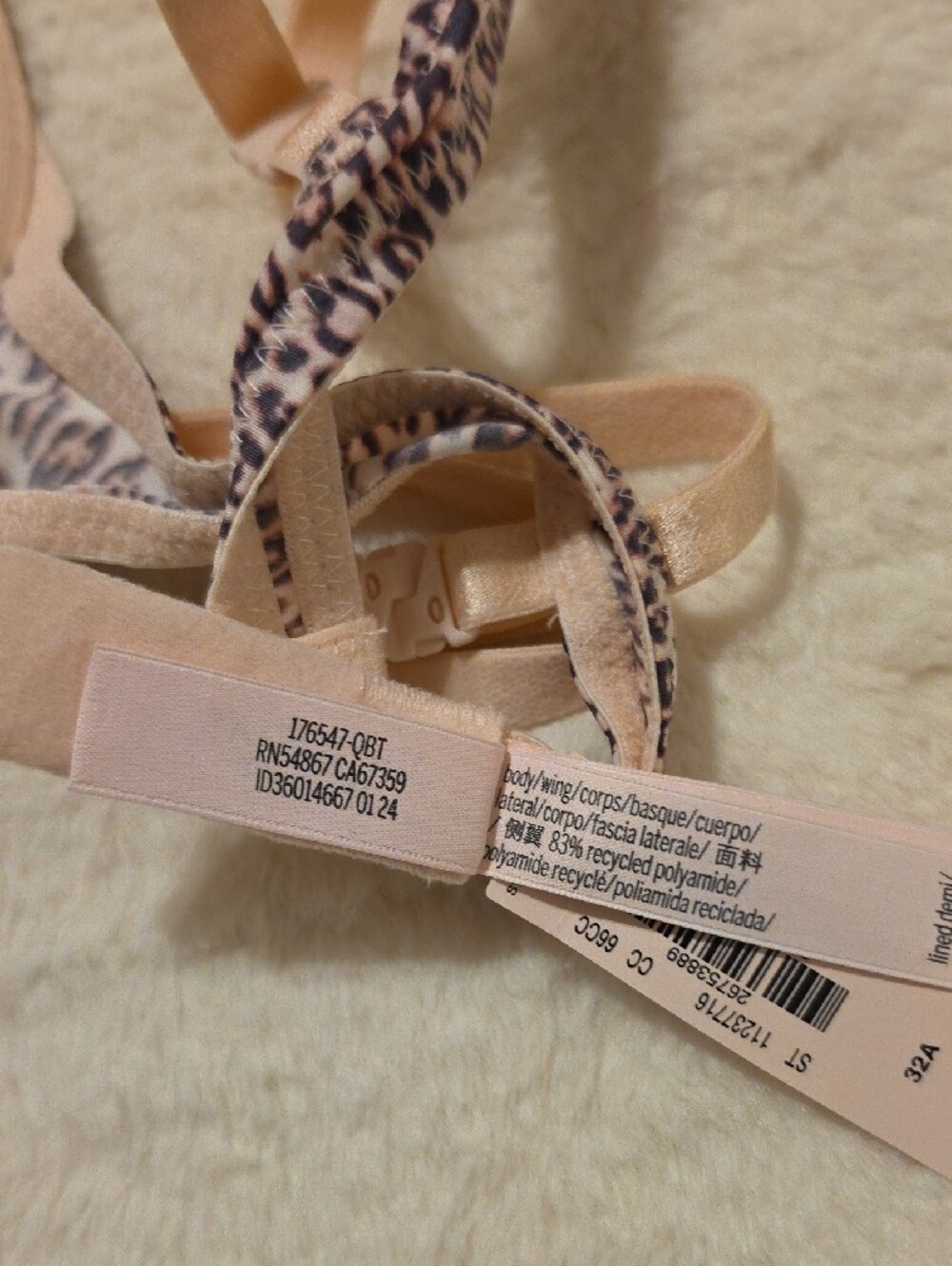 NWT Victoria's Secret Pink Leopard Print 32A Bra LIGHTLY LINED - Picture 14 of 14